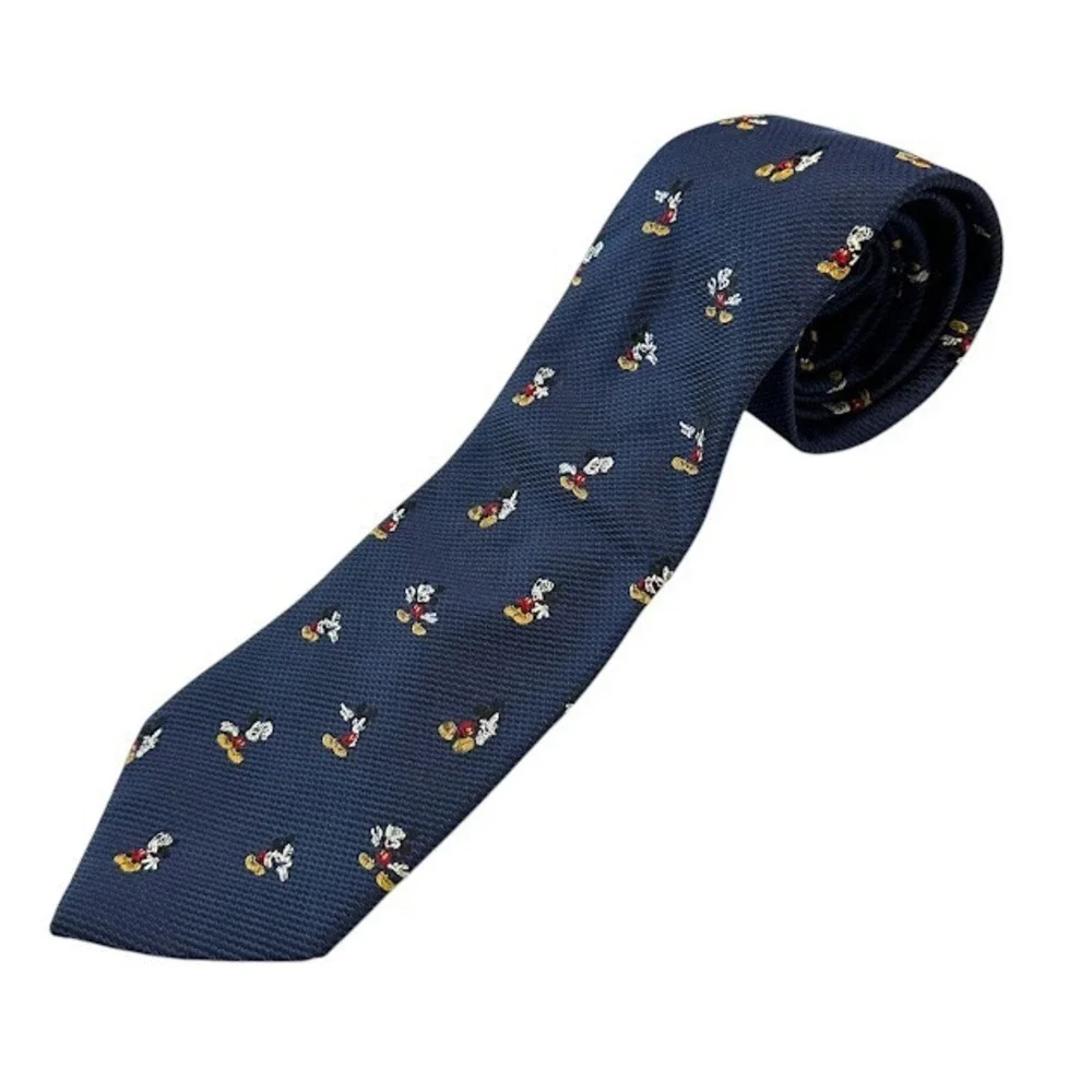 Vintage Disney Tie Rack Pure Silk Blue Mickey Mouse 60